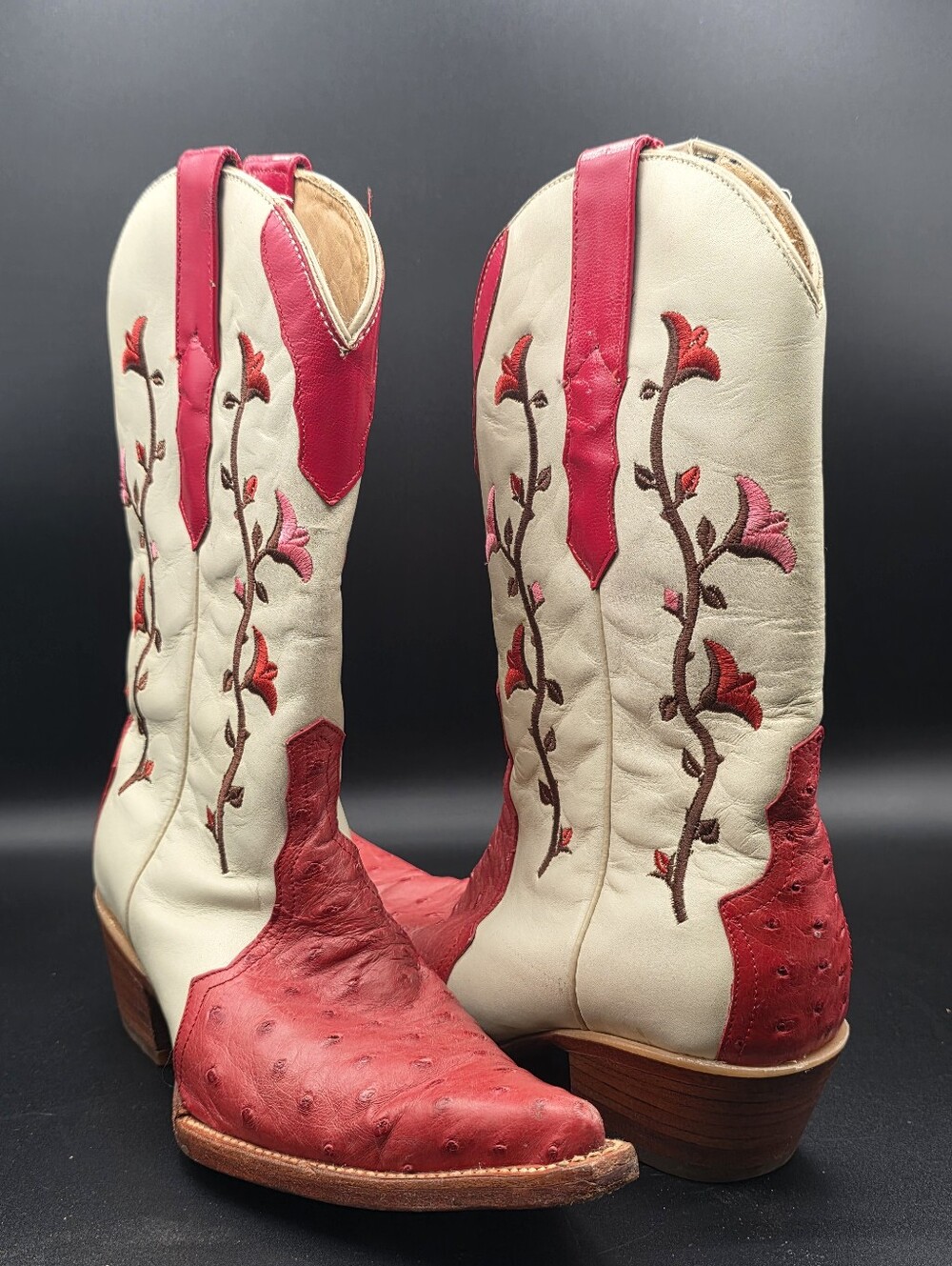 Los Altos Genuine Full Quill Ostrich Cowboy Boots Womens Size 6.5